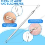 Teenitor Pimple Extractor Acne Treatment Tool Surgical Grade Blackhead Comedone Removal 2-in-1 Popper Tool for Face Nose Blackhead Extractor Tool Silver - Image 3