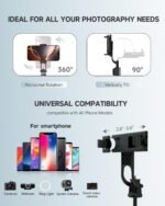 71” Phone Tripod & Selfie Stick, Portable All in One Extendable Cell Phone Tripod Stand, with Wireless Remote Control for iPhone/Samsung/Android/Camera - Image 6