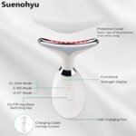 Red Light Therapy for Face, 7 Color LED Facial Light Therapy Wand for Skin Care at Home Blue Light Therapy Face Massager Tool for Neck (White) - Image 8