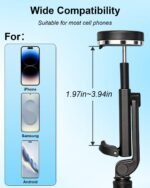 CAMBOFOTO 2-in-1 Phone Tripod Selfie Stick, 68in Extendable Remote Control - Image 8