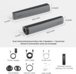 Sound Bar for Smart TV, 90W Soundbar with Bluetooth/ARC/Optical/AUX Connect, Auto Volume Boost, 3 Equalizer Modes, 2 in 1 Detachable Soundbar for TV for TV/PC/Gaming/Projectors - Image 9