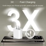iPhone 17 16 15 Charger Fast Charging 2+2Pack USB C Charger with 6FT Cable | PD 20W Fast Charging for iPhone 17/17 Air/17 Pro/17 Pro Max/ iPhone 16/15 Series, iPad Pro/AirPods - Image 3