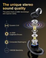 Wireless Earbuds, Bluetooth 5.4 Headphones Sport Over Ear Buds With ENC Mic | Noise Cancelling, 48H, Wireless Earphone With Earhooks, Stereo Deep Bass, IP7 Waterproof ear bud for Workout Running, Black - Image 3