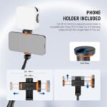 NEEWER 57.9" Selfie Stick Tripod Compatible with iPhone Samsung Android, Metal Portable Lightweight Travel Cell Phone Stand with Phone Holder Mount & Remote for Video Recording Filming, PA992 Black - Image 7