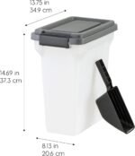 IRIS USA Dog Food Storage Container, Up to 13 lbs, Dark Gray, Made in USA | Includes 2-Cup Scoop, Airtight Seal, BPA-Free, Bird Seed, Cat food, Treats, Keeps Kibble Fresh, Pellets - Image 3