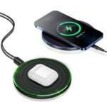 Fast Wireless Charger,20W Max Wireless Charging Induction Pad,Black | Metal Frame Ultra Slim Design,[20W SUPER Fast Charging] Compatible with iPhone 17-11/Airpods,Samsung Galaxy/Buds,LG/Pixel - Image 4