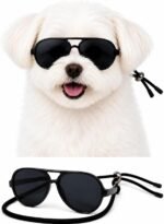 G029 Small Dog Breed up to 15lbs Cat Pet Aviator Sunglasses Glasses (Black) - Image 2