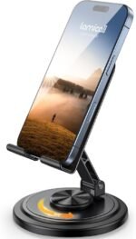 Lamicall 360° Rotation Cell Phone Stand for Desk, Sturdy Phone Holder | Foldable Adjustable Desktop Phone Stand, Office Gaming Desk Accessories for iPhone 17 16 15 14 13 12 Pro Max, Galaxy S26 S25 - Image 2