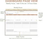 Weekly Productivity Planner - 8.5" x 11" Dashboard Desk Notepad Has 6 Focus Areas to List Tasks for Goals, Projects, Clients, Academic or Meal-Organize Your Daily Work Efficiently, 54 Weeks, Green - Image 4