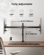 ErGear Dual Monitor Stand, Heavy Duty Adjustable Monitor Desk Mount for 2 Screens up to 32 Inches, Fully Adjustable Height, Tilt, Swivel, Rotate, Supports 17.6 lbs per Monitor Arm, Easy Installation - Image 6