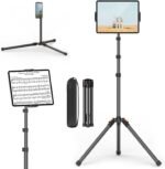 72in Tablet Floor Stand Tripod, Aluminum Tablet Stand Holder for iPad | Height Adjustable Sheet Music Stand with 360° Ball Head,Phone Tripod for iPhone/Kindle,Tablet Tripod for All 4.7-13” Devices - Image 2