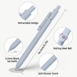 UIXJODO Gel Pens, 5 Pcs 0.5mm Black Ink Pens Fine Point Smooth Writing Pens, High-End Series Pens for Journaling Note Taking, Cute Office School Supplies Gifts for Women Men (Morandi) - Image 4