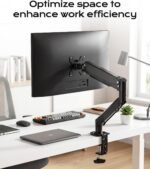 Pholiten Single Monitor Mount for up to 35" Screens | Fully Adjustable Gas Spring Arm, Holds up to 24lb, VESA 75/100mm, Black - Image 9