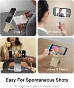 MOFT Phone Tripod Stand, Portable Selfie Stick for iPhone, Mulit-Angle | Pocket Size | Strong Magnets l MOVAS Leather | Magsafe Compatible | Easy to Charge | Stylish |For Content Creators - Image 5