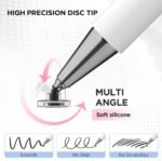 Stylus Pen for Touch Screens, Disc Tip & Magnet Cap Styli Pencil Compatible with Apple iPad pro/iPad 6/7/8/9/iPhone/Samsung Galaxy Tab A7/S7/Fire HD 7/8/10 Plus Tablet/All Touch Devices. - Image 6