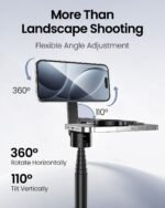 UBeesize 70" Auto-Open Magnetic Tripod for iPhone, MagSafe Selfie Stick with Remote, Portable Phone Stand for Recording, Travel and Vlogging, Compatible with iPhone/Android (Black) - Image 6