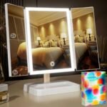 BERTHALESS Makeup Mirror Vanity Mirror with Lights, 1X 2X 3X Magnification | 14.4"L x 9.1"W, 2400mAh,76 LEDs,3-Color Lights, HD View for Skincare,Dorm Essential,Birthday Gifts for Mom,Women,Wife,Girls - Image 2
