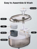 WOPET Cat Water Fountain, 2L Cat Fountain for Drinking- Pet Water Fountain Inside -Automatic Pet Water Dispenser for Cats & Small Dogs, Ultra Quiet Pump, BPA-Free, Visible Water Level - Image 7