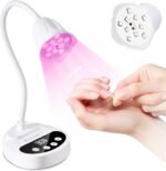 Makartt Flash Cure UV LED Nail Lamp for Gel-X Tips, Adjustable Gooseneck | 50 mW/cm² Cordless Rechargeable UV Light with Auto Sensor & 4 Timers & 10 Beads for Fast Gel Curing Home DIY Salon Use, White - Image 2