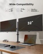 ErGear Dual Monitor Stand, Heavy Duty Adjustable Monitor Desk Mount for 2 Screens up to 32 Inches, Fully Adjustable Height, Tilt, Swivel, Rotate, Supports 17.6 lbs per Monitor Arm, Easy Installation - Image 4