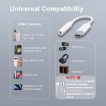 Duyasurs 2 Pack USB C to 3.5mm Headphone Jack Adapter, USB C to Aux Audio Dongle Cable Cord Compatible with iPhone 17/16/15 Pro/15 Pro Max, iPad Pro, MacBook, Samsung S21-24, Pixel 7/6/5 - Image 4