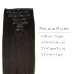 WENNALIFE Clip in Hair Extensions Real Human Hair, 18 Inch 120g 7pcs Human Hair Extensions Clip Ins, Dark Brown Coloured Remy Hair - Image 3
