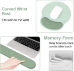 MOSISO Wrist Rest Support for Mouse Pad&Keyboard Set, Antique Green | Circle Curved Ergonomic Mousepad Non-Slip Base Home/Office Pain Relief&Easy Typing Pad with Soft Cloth&Silicone Lining - Image 5
