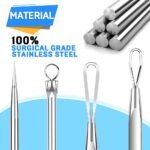 Teenitor Pimple Extractor Acne Treatment Tool Surgical Grade Blackhead Comedone Removal 2-in-1 Popper Tool for Face Nose Blackhead Extractor Tool Silver - Image 5