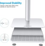 OMOTON CA02 Cell Phone Stand with Charging Hole for Desk Lightweight Silver | Fits iPhone 17/Samsung Galaxy 4-7" · Hands-Free Call · Gaming · Live Streaming · Compact Portable for Travel, Office, Home - Image 8