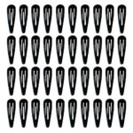 40 Pack Black 2 Inch Barrettes Women Metal Snap Hair Clips Accessories - Image 2