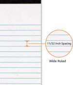 Amazon Basics Wide Ruled Lined Writing Note Pads for Office Supplies, 8.5" x 11.75", White, 12-Pack of 50 Perforated Sheets - Image 4