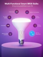 Govee Smart Light Bulbs, 1200 Lumens Dimmable BR30 Bulbs, RGBWW Color Changing Light Bulb, Flood Light Bulbs Work with Alexa, Google Assistant, WiFi & Bluetooth LED Bulbs, Music Sync, 2 Pack | RGBWW Color Changing Light Bulb, Flood Light Bulbs Work with Alexa, Google Assistant, WiFi & Bluetooth LED Bulbs, Music Sync - Image 10