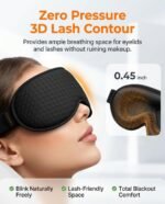 Blackout Weighted Eye Mask for Sleeping, 3D Contoured Sleep Mask for Women | Soft Breathable, Gentle-Pressure, Deep Cups, Adjustable Elastic Strap, Zero Eye Pressure, Eyelash Friendly for Travel, Black - Image 5