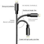 USB to Lightning Cable, 5 Pack iPhone Charger Fast Charging Cord (Black) | 3/3/6/6/10FT Nylon Braided High-Speed Data Transfer Apple MFi Certified Wire for iPhone 14/13/12/11/X/Max/8/7/6/5/SE/Plus - Image 5