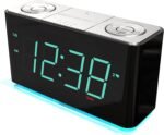 Emerson Smartset Alarm Clock Radio with Bluetooth Speaker with USB Port for iPhone/iPad/iPod/Android and Tablets, 1.4" Cyan LED Display and Night Light, ER100301 - Image 4