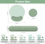 MOSISO Wrist Rest Support for Mouse Pad&Keyboard Set, Antique Green | Circle Curved Ergonomic Mousepad Non-Slip Base Home/Office Pain Relief&Easy Typing Pad with Soft Cloth&Silicone Lining - Image 8