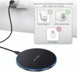 Fast Wireless Charger,20W Max Wireless Charging Induction Pad,Black | Metal Frame Ultra Slim Design,[20W SUPER Fast Charging] Compatible with iPhone 17-11/Airpods,Samsung Galaxy/Buds,LG/Pixel - Image 6