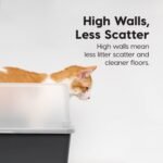 IRIS USA Large High Sided Cat Litter Box, Scatter Shield, Black | Active Cats, Tall Wall Protection, Kick-Proof Sides, Extra Deep Pan, Easy Daily Scoop, Keeps Floor Clean - Image 7