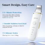 GUGUG Skin Scrubber Spatula Pore Cleaner Blackhead Remover,4 Modes,White | Deep-cleansing face spatula for blackheads,pores and whiteheads,with 5-minute auto-off,USB charging and 2 silicone heads. - Image 7
