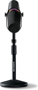 Shure MV7+ USB-C & XLR Podcast Dynamic Mic with Stand - Black | OBS-certified USB-C and XLR dynamic mic with stand, LED touch panel, auto level and pop filter for podcasting - Image 10