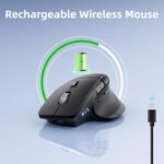 INFINMIND Ergonomic Wireless Bluetooth Mouse with 6 Programmable Buttons(Mac/Windows), Multi-Device, Flying Scroll & Side Wheel, 5 Level DPI, Rechargeable Silent Mice for Laptop, PC, Tablet, MacBook. - Image 8