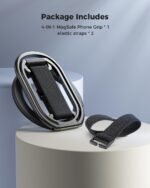 SUPERONE for MagSafe Phone Grip Kickstand, Magnetic Phone Ring Holder | 4-in-1 for MagSafe Phone Ring Stand with Finger-Loop Strap, Mag Safe Accessories Compatible with iPhone 17-12 series - Black - Image 8