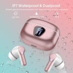 Wireless Earbuds, Bluetooth 5.4 Headphones HiFi Stereo, Bluetooth Earbuds | With ENC Noise Cancelling Mic, IP7 Waterproof in Ear Earphones, 48H, LED Display Ear buds for Pad Phones Workout, Rose Gold - Image 6