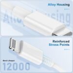 3 Pack Apple MFi Certified iPhone Charger Cable 6ft, Apple Lightning to USB Cable Cord 6 Foot, 2.4A Fast Charging,Apple Phone Long Chargers for iPhone 14/13/12/11/11 Pro/11 Max/X/XS/XR/XS Max/8/7/6 - Image 4