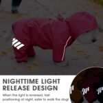 Dog Raincoat, Waterproof Dog Rain Jacket with Hood, Rain Coat with Leash Hole, Reflective Strap for Small Medium Dogs, Outdoor Adventures/Walking Lightweight Puppy（Pink,S） - Image 5