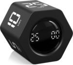 Rotating Pomodoro Timer 5, 25, 10 30,60 Mins Preset Stopwatch, Desk Flip ProductivityTimer, ADHD Tool Hexagon, Vibration/Mute/Alarm, for Work, Study, Back to School, Kitchen, Black - Image 2