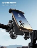 Lamicall Bike Phone Holder Mount - Motorcycle E-Bike Scooter Handlebar Clip | Lockable & Rotating, Shockproof Protection, Fast Installation, ATV Great Gift for 4.7-6.8" Cellphone iPhone 17 Pro Max Plus - Image 3