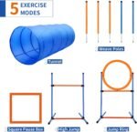 Dog Agility Training Equipment, 60-piece Dog Obstacle Course Training Starter Kit Pet Outdoor Game with Tunnel, Agility Hurdle, Weave Poles, Jump Ring, Pause Box, Toy Balls and Storage Bag | Training Starter Set: 8 Weave Poles, Adjustable Hurdle, Jump Ring, Tunnel, Pause Box, Balls, Whistle, Pouch and 2 Carry Bags - Image 10