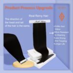 Full Shine Tape in Hair Extensions Human Hair, Jet Black 18 Inch 50G 20Pcs | Remy Black Human Hair Extensions, Seamless Invisible, Silky Straight Skin Weft, Add Length, Wedding Styling - Image 3