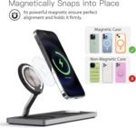 3 in 1 Wireless Charging Station for Apple Devices with MagSafe | For iPhone 17/Air/16/15/14/13/12, AirPods & Apple Watch, Foldable Portable Aluminum Charging Stand, Adapter Included - Image 3
